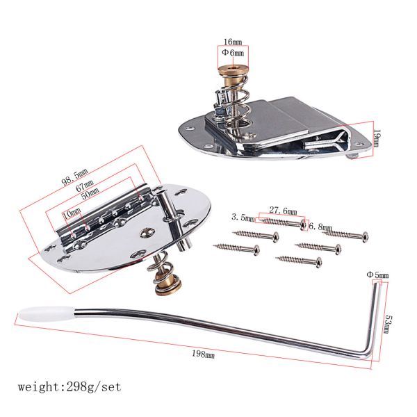 Chrome Guitar Tremolo Bridge Tailpiece For Mustang Jazzmaster Guitar Repaclement Guitar Bridge