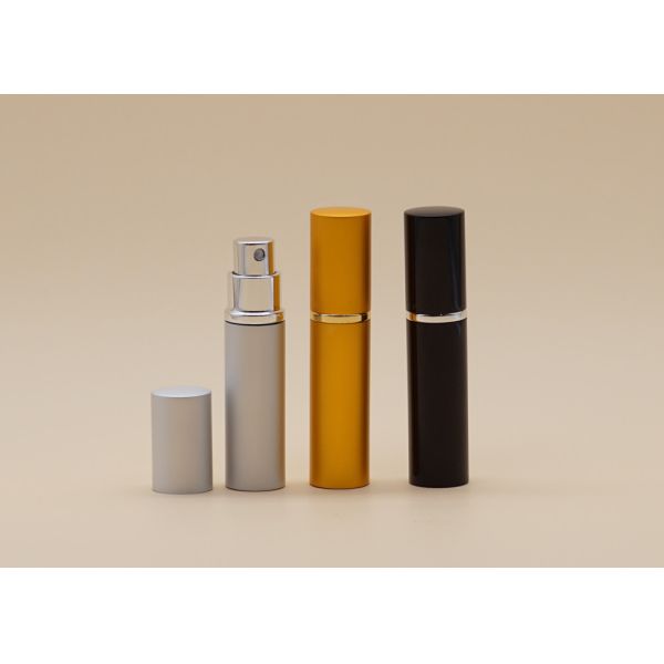 5ml Gold Aluminum Refill Glass Spray Bottles Perfume Silk Screen Printing Surface Handling