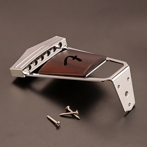6 Strings Vintage Jazz Guitar Bridge Tailpiece For Electric Guitar Replacement Parts Metal Rosewood With Mounting Screws