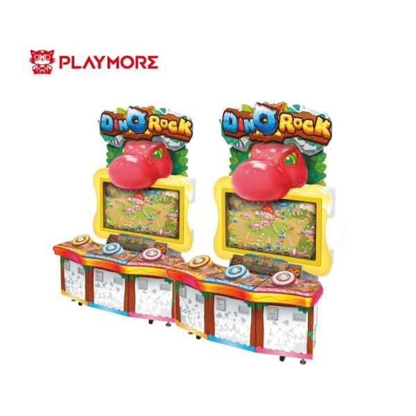 220V Dino Rock Kids Coin Op Arcade Machines 3 Players Large LCD Screen