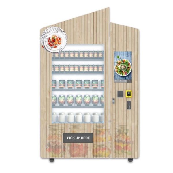 Fresh Food Healthy Salad Vending Machine With Touch Screen For Subway Station