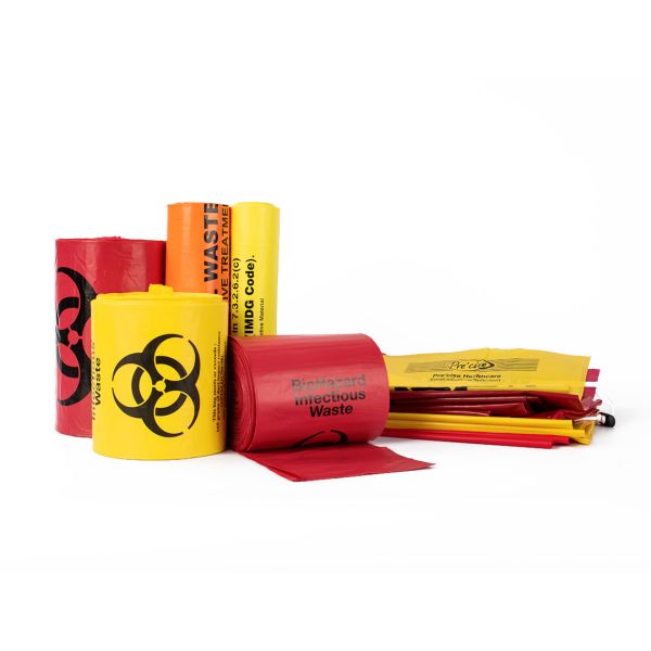 Custom Hospital HDPE Biohazard Waste Disposal Bags For Medical Use