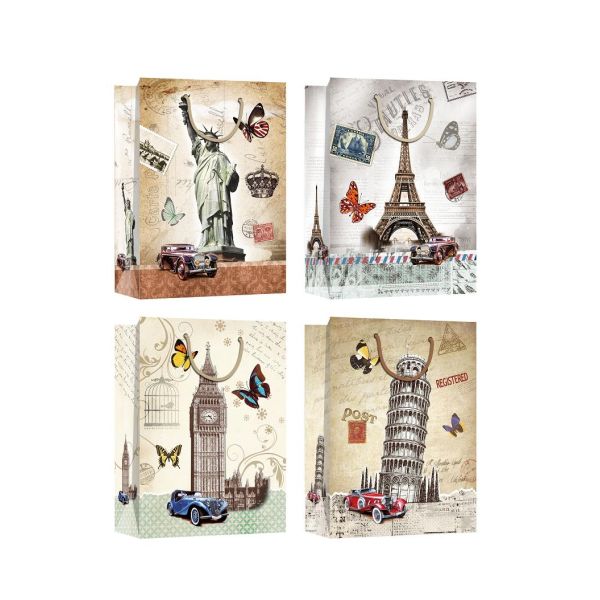Customized Luxury Shopping Glossy Paper Bags for Valentine's Day eco-friendly