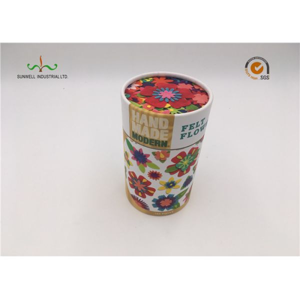 Handmade Custom Cardboard Cylinder Tubes , Round Paper Tea Box With Your Logo