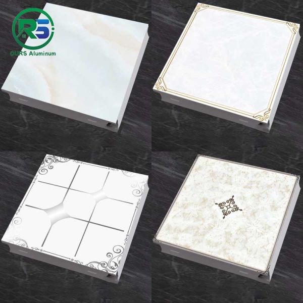 Home Interior Artistic Aluminum Ceiling Tiles Oxidation Suspended Embossed Metal Ceiling Tiles 25mm