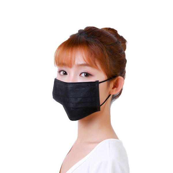 Light Weight Disposable Black Face Mask , Waterproof Disposable Mouth Mask