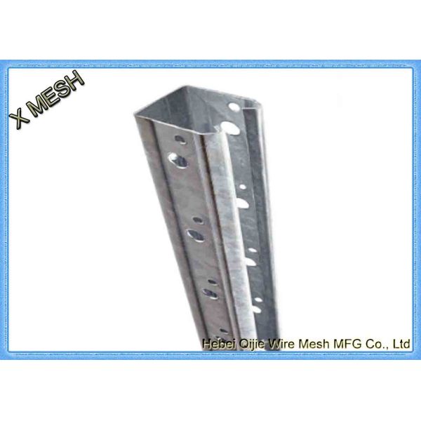 2.4m 53x30mm Galvanized Steel Vineyard End Post / Metal Line Vineyard Posts