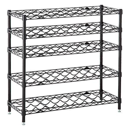 Quality Black Coated Wine Commercial Wire Shelving Rack ,  5 Shelf Wire Storage Unit for sale