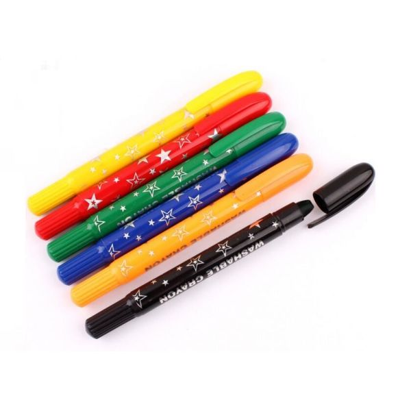 Eco-friendly fancy 6 colored Non-toxic wax crayon set/cheaper and good fashion rotating crayon