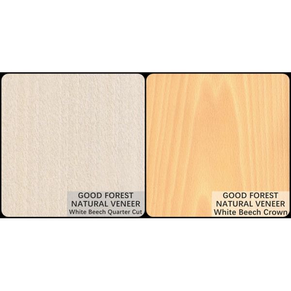 Natural White Beech Wood Veneer Crown Cut Customized Service