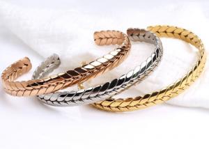  Stainless Steel wheat opening bracelet golden titanium steel bracelet lover couple jewelry gift accessories Manufactures