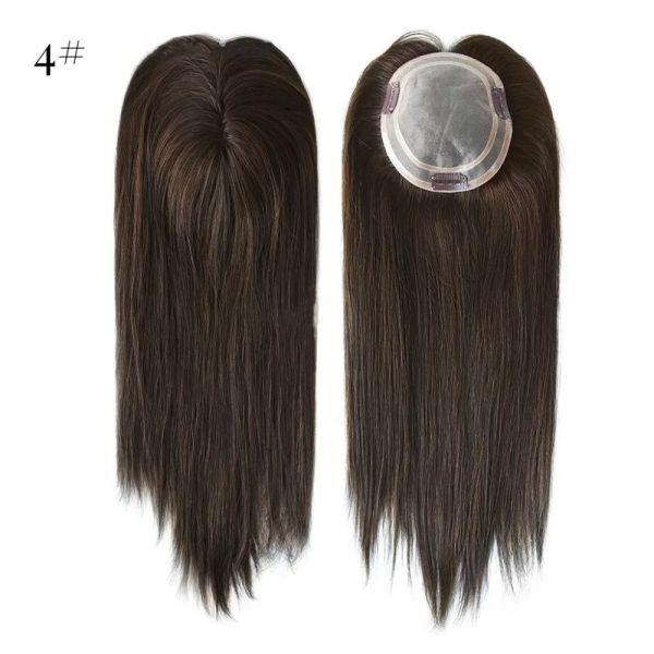 5.5X6inch Hand Tied Double Mono Top Remy European Human Hair Toupee Topper PU Around MT-S1