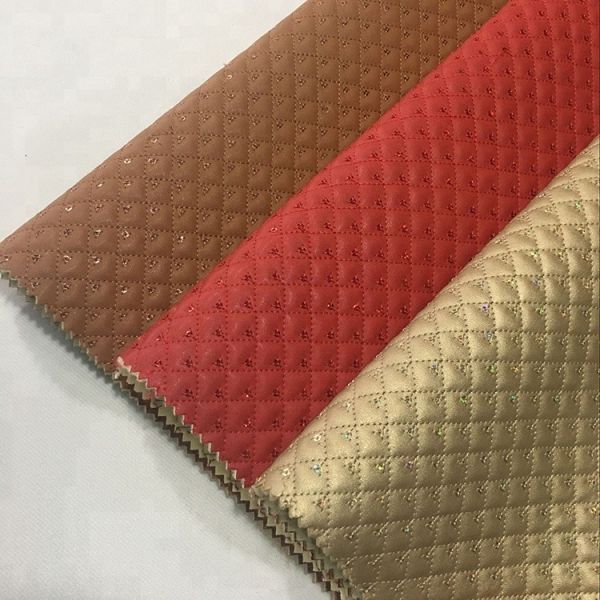 high quality synthetic embroidered fabric Shoe leather