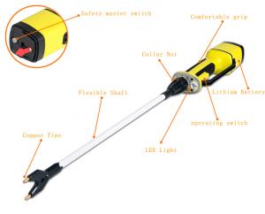  5.5W Yellow Electric Shock Prod 27.5CM Electric Cattle Prods IP67 For Sheep Manufactures