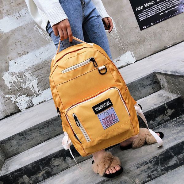 Summer 2018 new cool style color checkerboard backpack handbag school bag