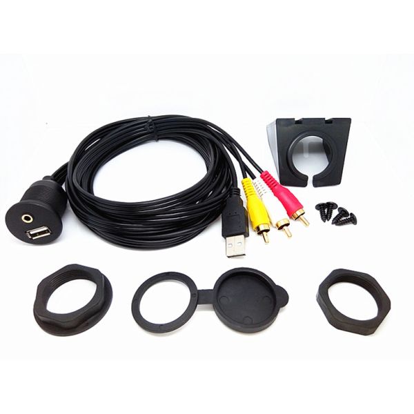 6 Ft USB Extension Data Cable Audio Video Flush Mount Set For Car Dashboard
