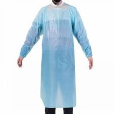 Latex Free CPE Protective Apron Cast Polyethylene Moisture - Resistant