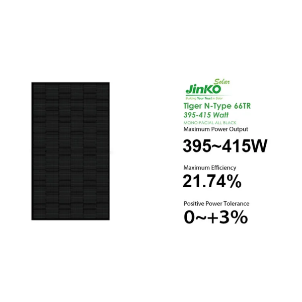 400W 405W Jinko Panel Solar 400wp 410W 415W Black Solar Pv Panels New Tech Roof Solar Panel