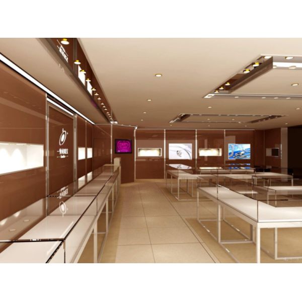 Modular Wooden Jewelry Display Cases , Durable Retail Glass Display Case