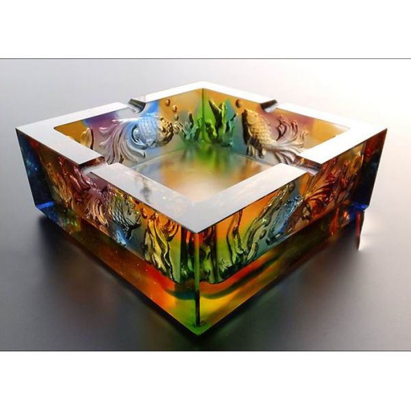 Square / Round Shape Ashtrays Home Decorations Crafts 120*45mm For Smoker