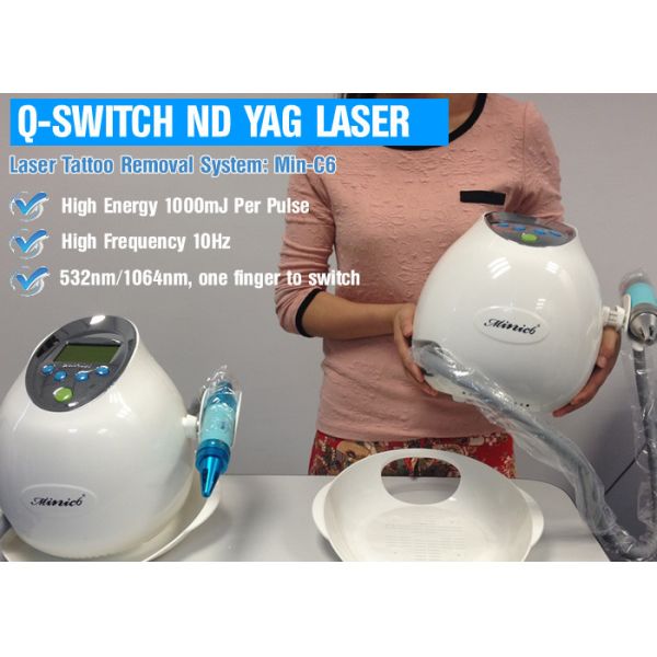 1064nm ND YAG Laser Machine Q Switched , Tattoo Laser Removal Equipment