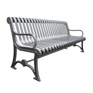  Outdoor Urban Metal Bench , Steel Patio Bench With Mild Steel Cast Iron Material Manufactures