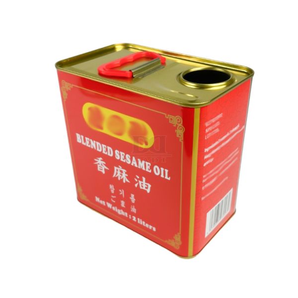DADI 2 Liters 0.53 Gallons Olive Oil Cans, 67.6 Oz Edible Oil Can Rectangle Food Oil Can