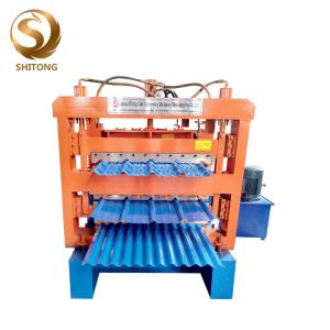  Three Layers Roof Slate Metal Tile Making Machine Ibr Sheet Roll Forming Machine Manufactures
