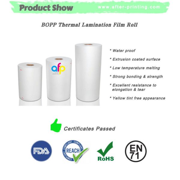 FDA Quality Thermal Laminating Film Roll with Glossy or Matte Finishing