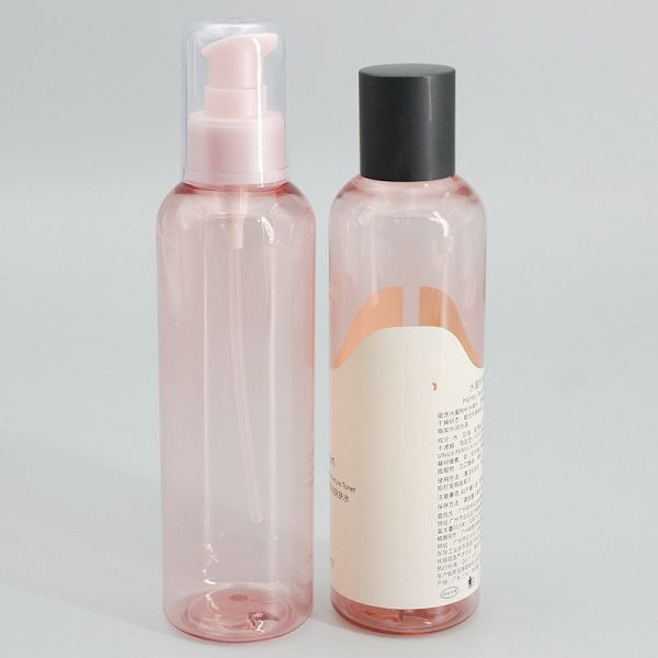 Transparent Pink 120ml  4oz Cylinder Plastic Spray Bottle