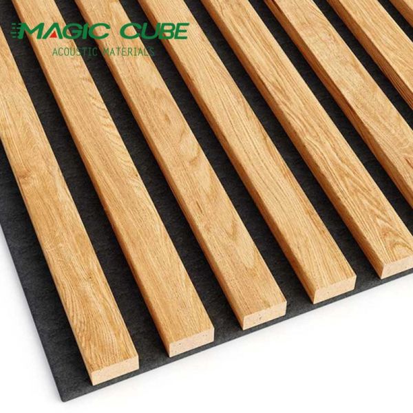 High Density Aku Panel 3 Side Slat Wall Acoustic Panel For Meeting Rooms