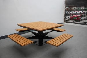  Square Garden Outdoor Picnic Tables With Four Benches Mild Steel Frame Manufactures