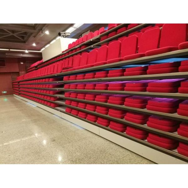 Foldable Telescopic Bleacher Seating with Foldable Seat Material