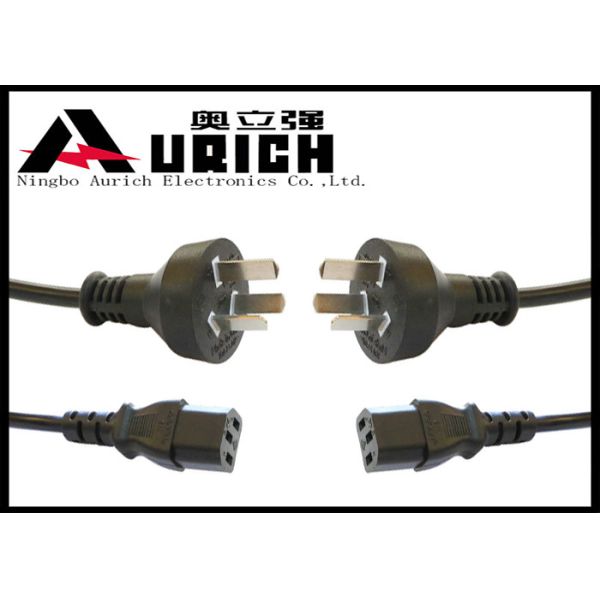 Right Angled Argentina Power Cord 3 Pin Plug To IEC C13 IRAM And UL Certification