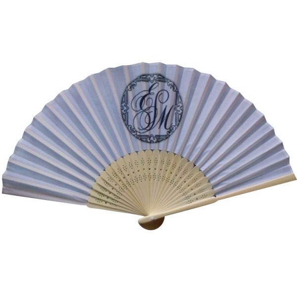 Promotional Rave Fan Bamboo Customized Hand Fans Nylon Fabric For Party
