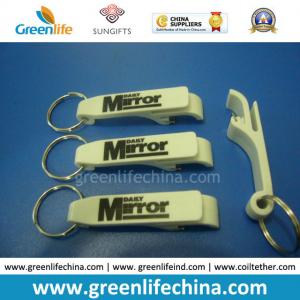 China Plastic Beer White Bottle Opener Key Chain Promotional Bottle Opener with Key Ring on sale