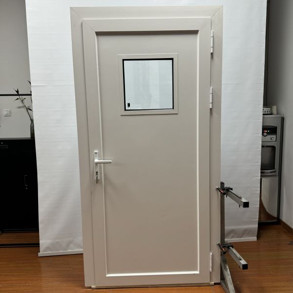 White Aluminium Glass Hinged Door Soundproof Customized Aluminium Pivot Hinge Casmenet