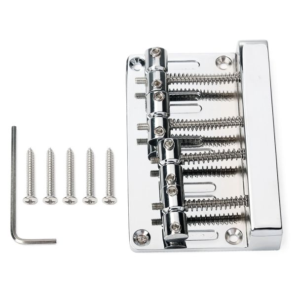 Adjustable 4 String Bass Bridge Tailpiece Saddle Bridge Plate For Electric Guitar