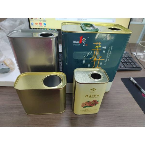 Luxury Square Metal Tin Olive Oil Containers Airtight Food Grade Packaging Large Engine Oil Tin Cans