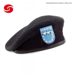  Wool Military Beret Cap With Embroidery Emblem Cusomize Color Manufactures