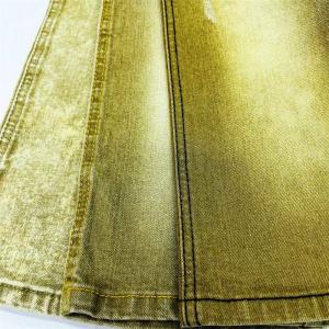 China Beige 11 OZ Color Dyeable Stretch Denim Fabric 180cm Width Shrink Resistant on sale