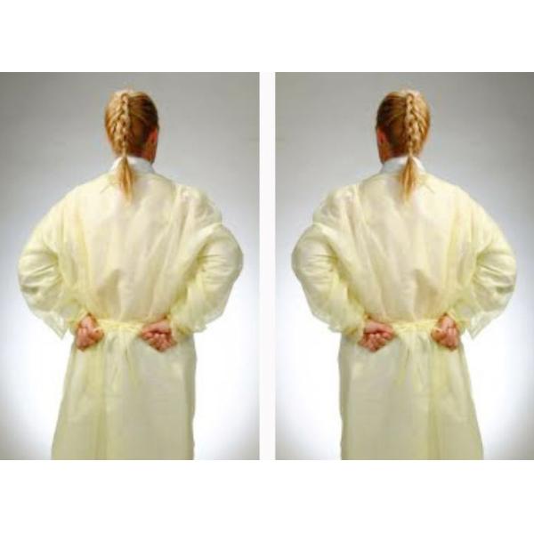 Non - Irritating Non Woven Isolation Gown CPE / PE Material Water Resistant