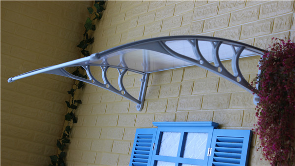 Fashionable Glass Rain Cover Canopy , Outdoor Polycarbonate Awning Rain Shelter