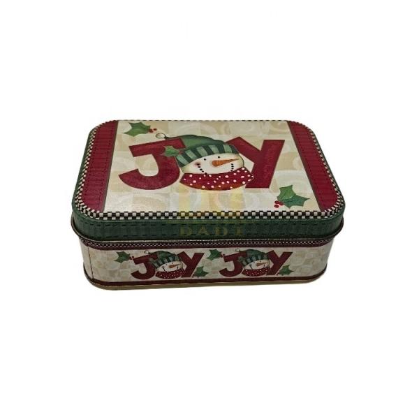 DADI Vintage Santa Biscuit Tin Box OEM/ODM Rectangular Tin Box For Cookies Packaging