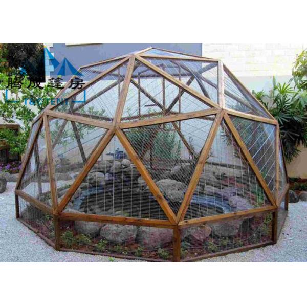 Easy Assembled Geodesic Dome Greenhouse Selectable Size Soft PVC Walls & Glass Walls