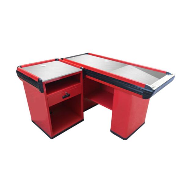 Shop Cash Register Stand Supermarket Checkout Counter With Front Display