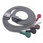 5/7 lead snap ECG GE SEER holter cable with snap ,IEC 2.5m Grey Color 2008594