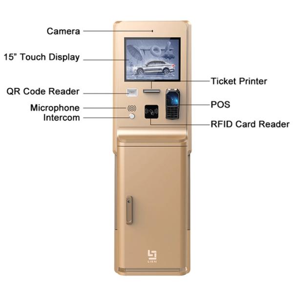 New design 21.5 inch cold rolled steel sheet metal touch screen monitor barcode scanner card reader custom parking payment kiosks