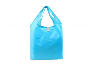 China Blue 190T Reusable Shopping Bags That Fold Into Themselves Fold Up Tote on sale