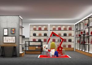  Customized Shopping Mall Retail Shop Display Shelving For Handbags / Suitcase Manufactures